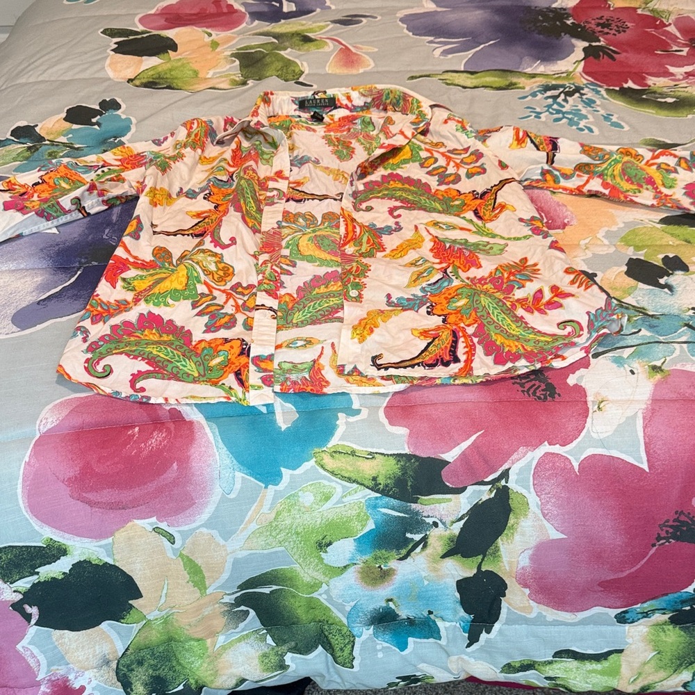 Lauren Ralph Lauren Multicolor Paisley Button Down Shirt